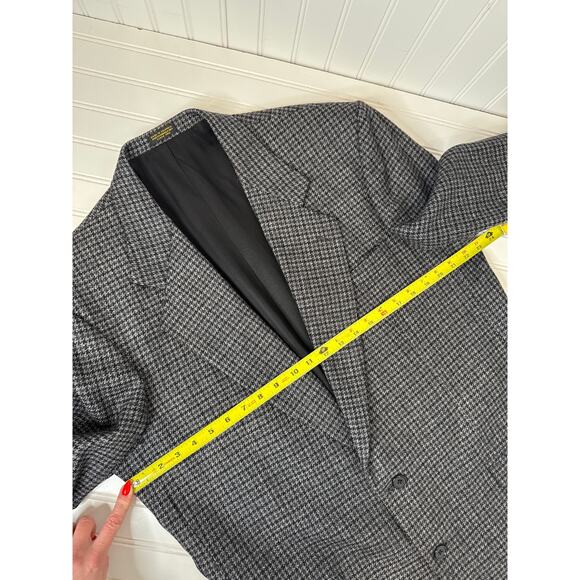 Oscar de la Renta Wool Mens Suit Tweed Gray Single Breasted Blazer Sports Sz 44L - Picture 3 of 6